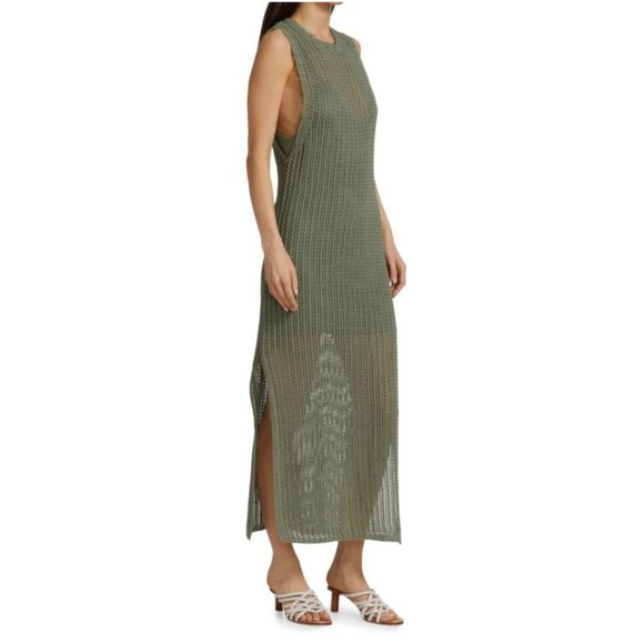 New Rag & Bone Riley Crochet Midi Dress in Sage Green Size Small - Picture 2 of 9